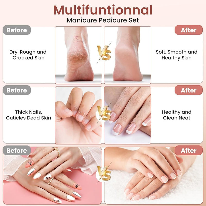 Kit Lixa de Unha Elétrica profissional portátil caneta elétrica de manicure e pedicure