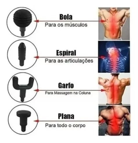 Mini Massageador 4 em 1 Elétrico Profissional Muscular Top