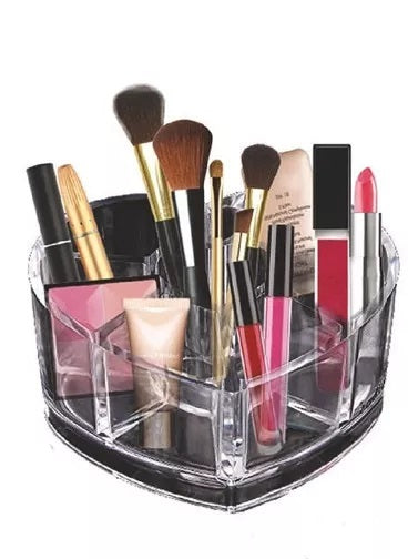 Organizador De Cosméticos Acrílico Coração Com 8